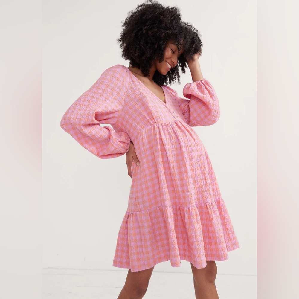 HATCH Kelsey Dress Sunrise Gingham